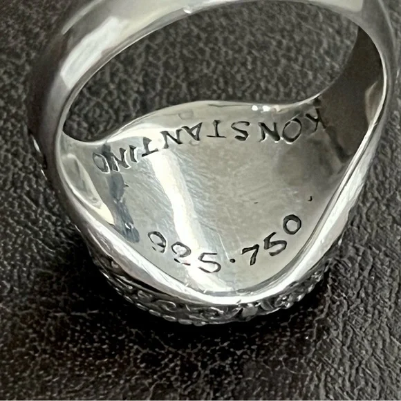 🔴SOLD🔴 Konstantino 18k gold and sterling silver filigree signet ring - Picture 12 of 15